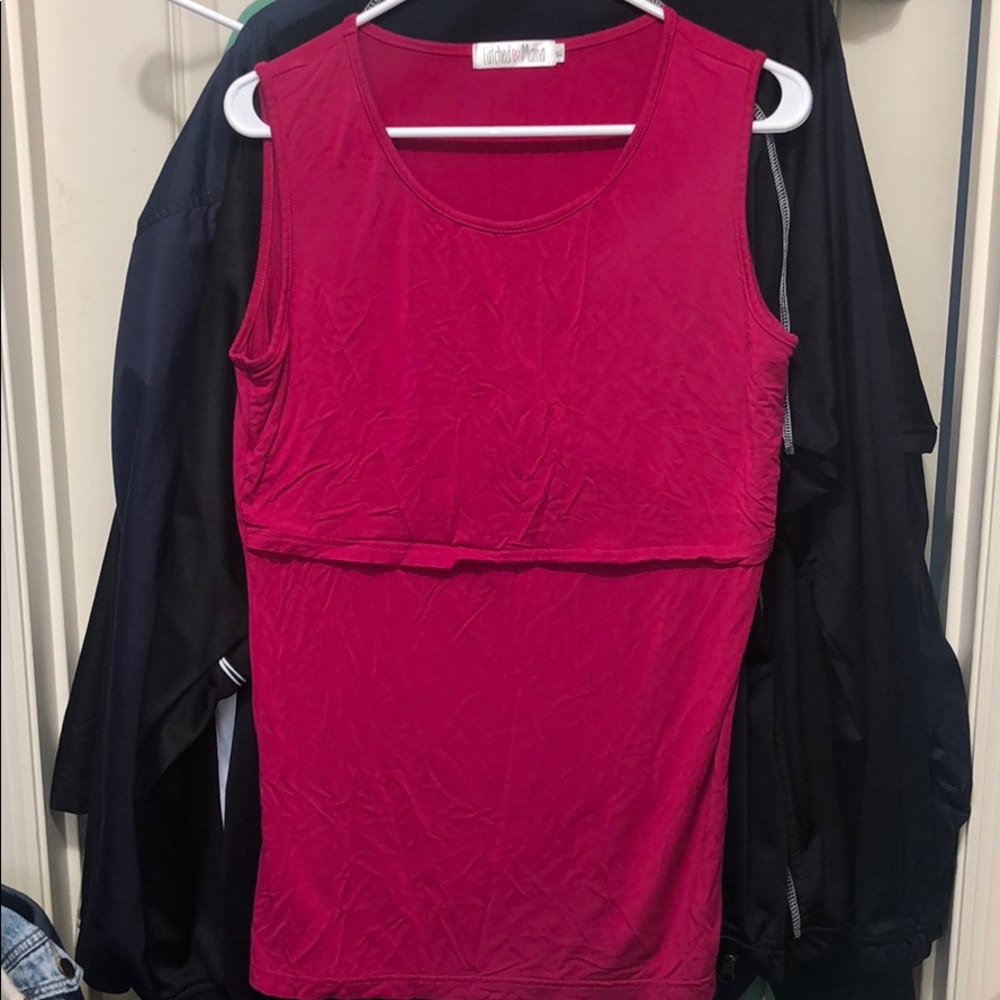 Latched Mama nursing tank hot pink XL